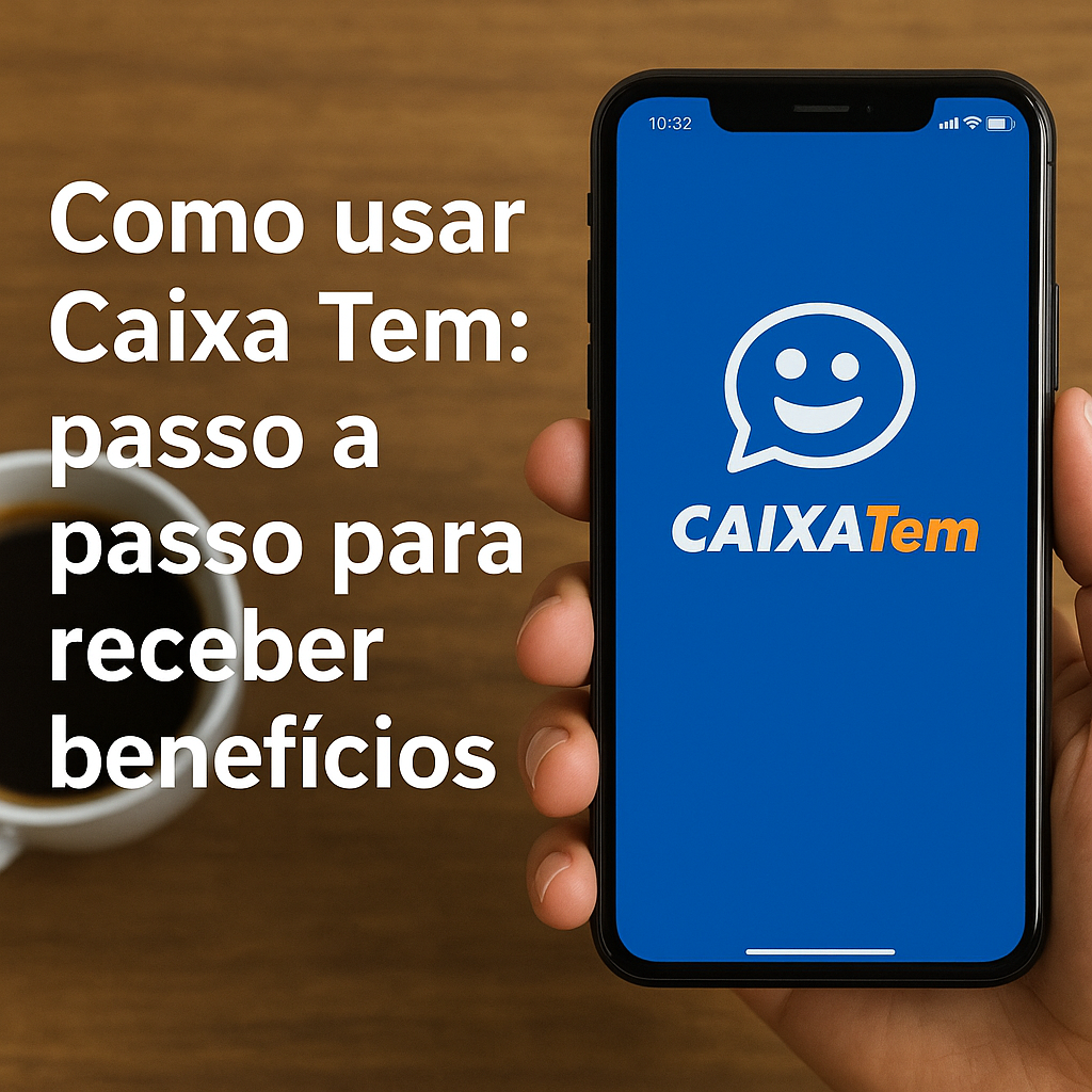 Illustration of Como usar Caixa Tem: passo a passo para receber benef&iacute;cios