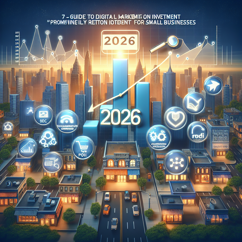 Illustration of Guia de Marketing Digital 2026: 7 Tendências com ROI para Pequenos Negócios