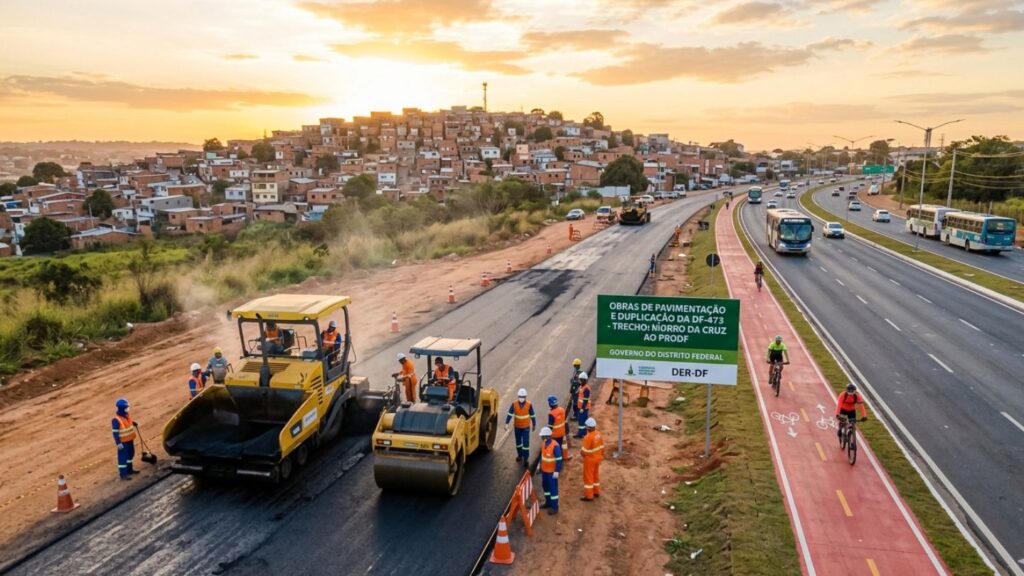 Pavimentação da DF-473 em São Sebastião: Obras Avançam do PRODF ao Morro da Cruz 