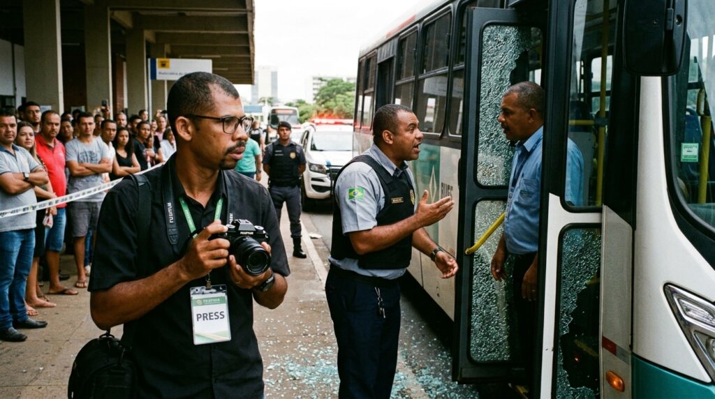 Rodoviária do Plano Piloto: Vandalismo em ônibus para São Sebastião DF