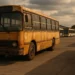 Cena com ônibus antigo da Viação Marechal em pátio de Brasília, simbolizando passado e renovação necessária